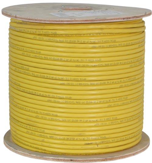 Fire Alarm Cable, 18/2, Solid, Unshielded, FPLP (Plenum), 1000ft Spool, Yellow