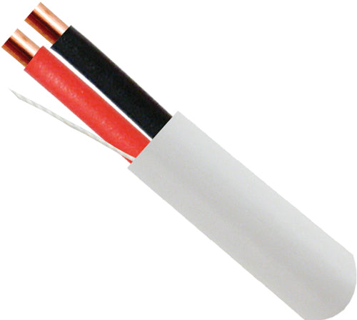 Fire Alarm Cable, 18/2, Solid, Unshielded, FPLP (Plenum), 1000ft Spool, White