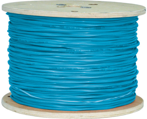 Fire Alarm Cable, 18/2, Solid, Unshielded, FPLR (Riser), 1000ft Spool, Blue