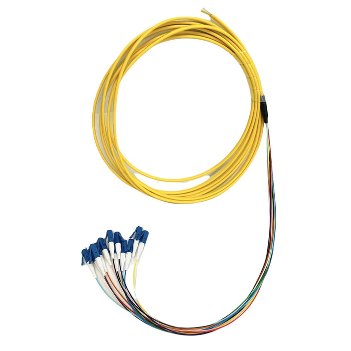 LC 3 Meter 12 Fiber Singlemode Tight Buffered Pigtails with Distribution Jacket