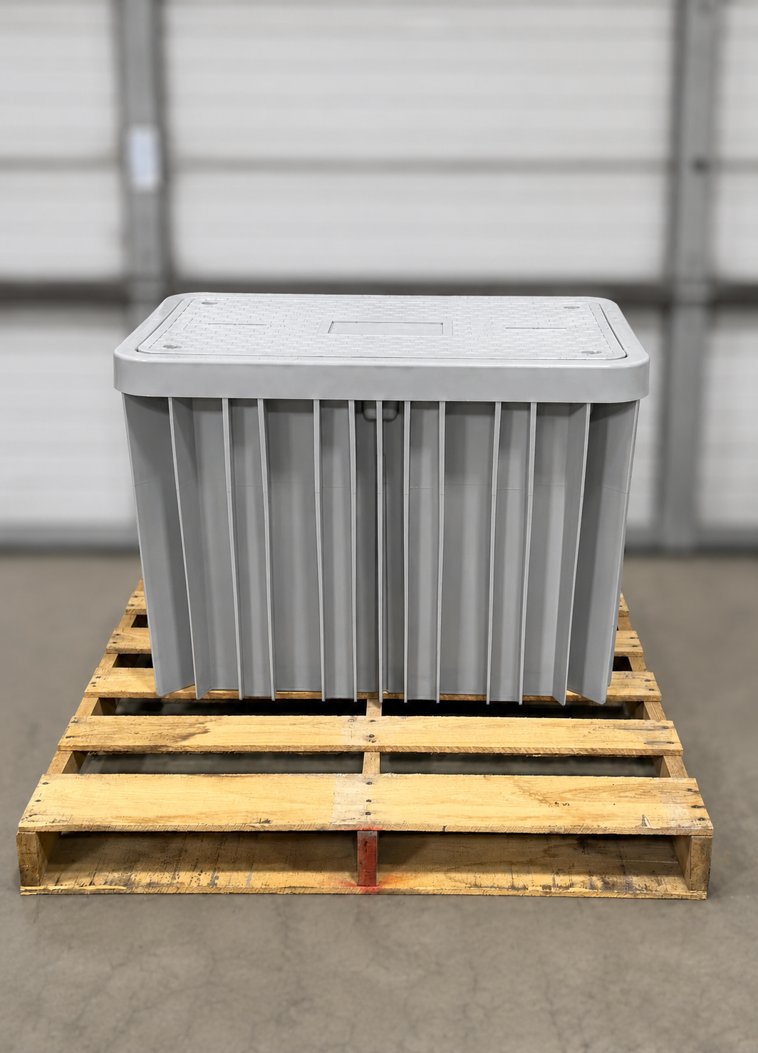 24x36x24 HDPE Utility Vault Tier 22 Gray Flush Mount Lid w/4 Locking Bolts