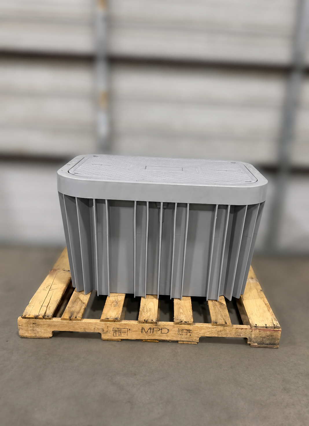 17x30x24 HDPE Utility Vault Tier 22 Gray Flush Mount Lid w/4 Locking Bolts