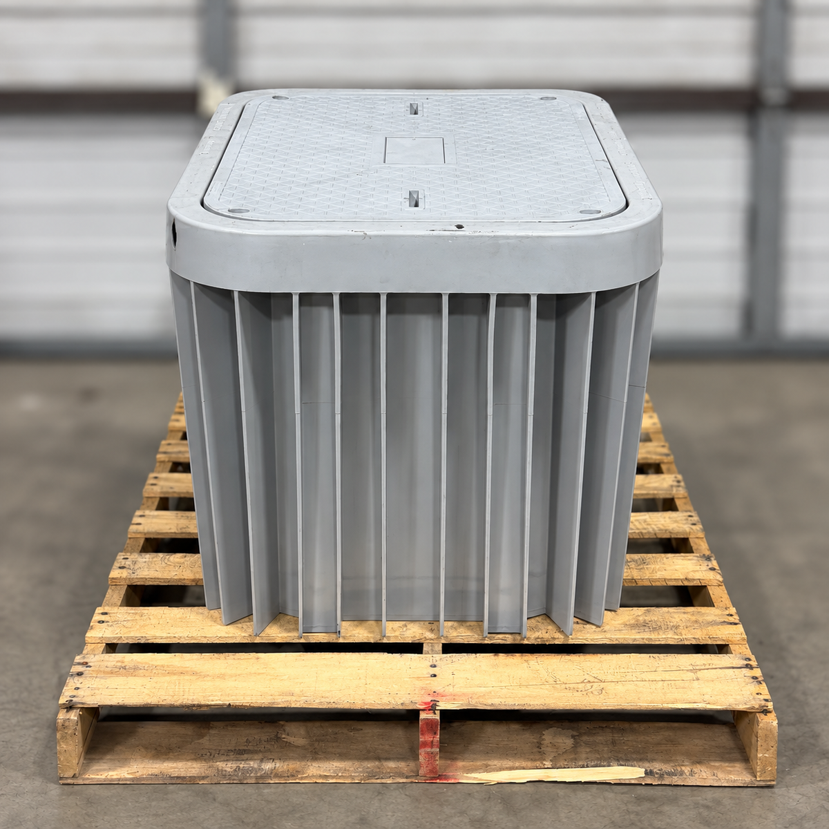 24x36x24 HDPE Utility Vault Tier 22 Gray Flush Mount Lid w/4 Locking Bolts