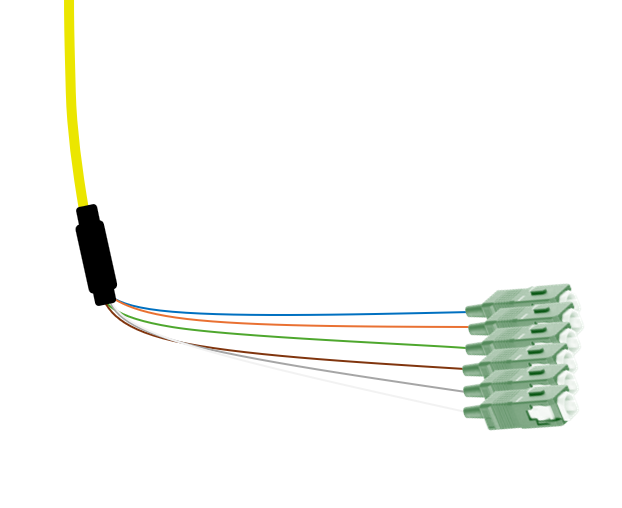 SCAPC Singlemode Tight Buffered Pigtails with Distribution Jacket, 3 Meter