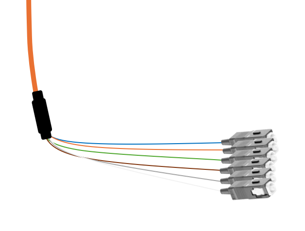 SC 62.5/125 OM1 Multimode Tight Buffered Pigtails with Distribution Jacket, 3 Meter