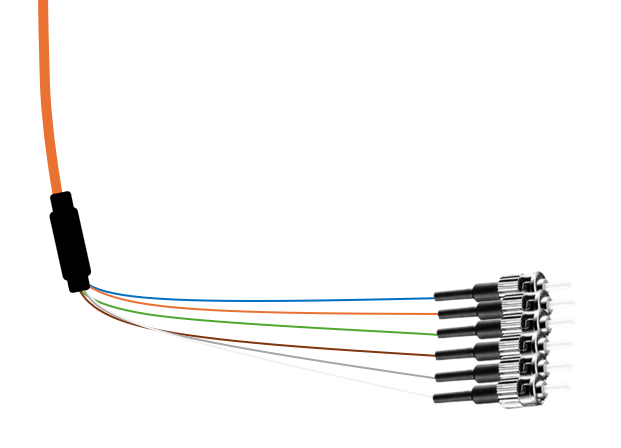 ST 62.5/125 OM1 Multimode Tight Buffered Pigtails with Distribution Jacket, 3 Meter