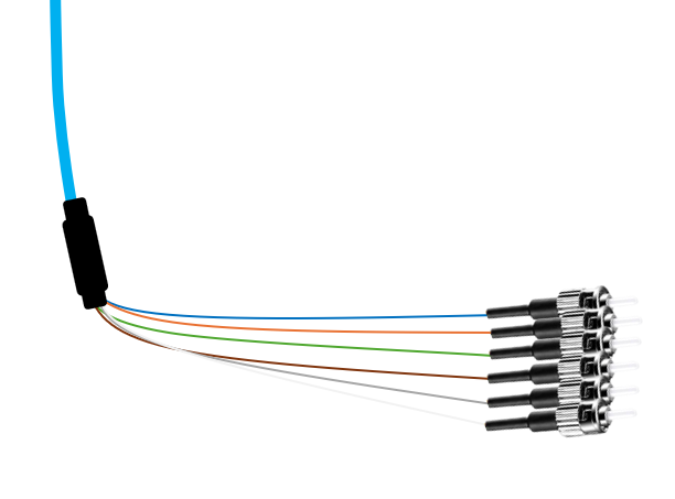 ST 50/125 OM3 Multimode Tight Buffered Pigtails with Distribution, 3 Meter