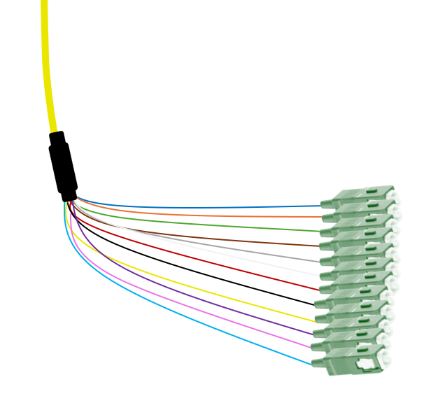 SCAPC Singlemode Tight Buffered Pigtails with Distribution Jacket, 3 Meter