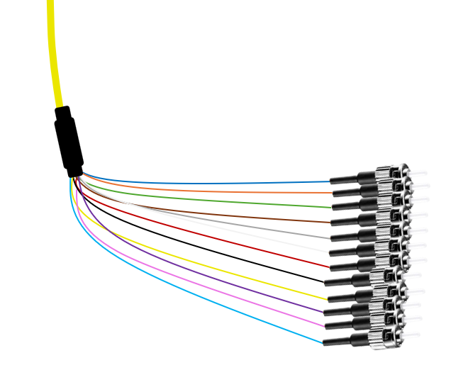 ST Singlemode Tight Buffered Pigtails with Distribution Jacket, 3 Meter