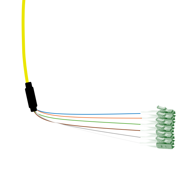 LCAPC Singlemode Tight Buffered Pigtails with Distribution Jacket, 3 Meter