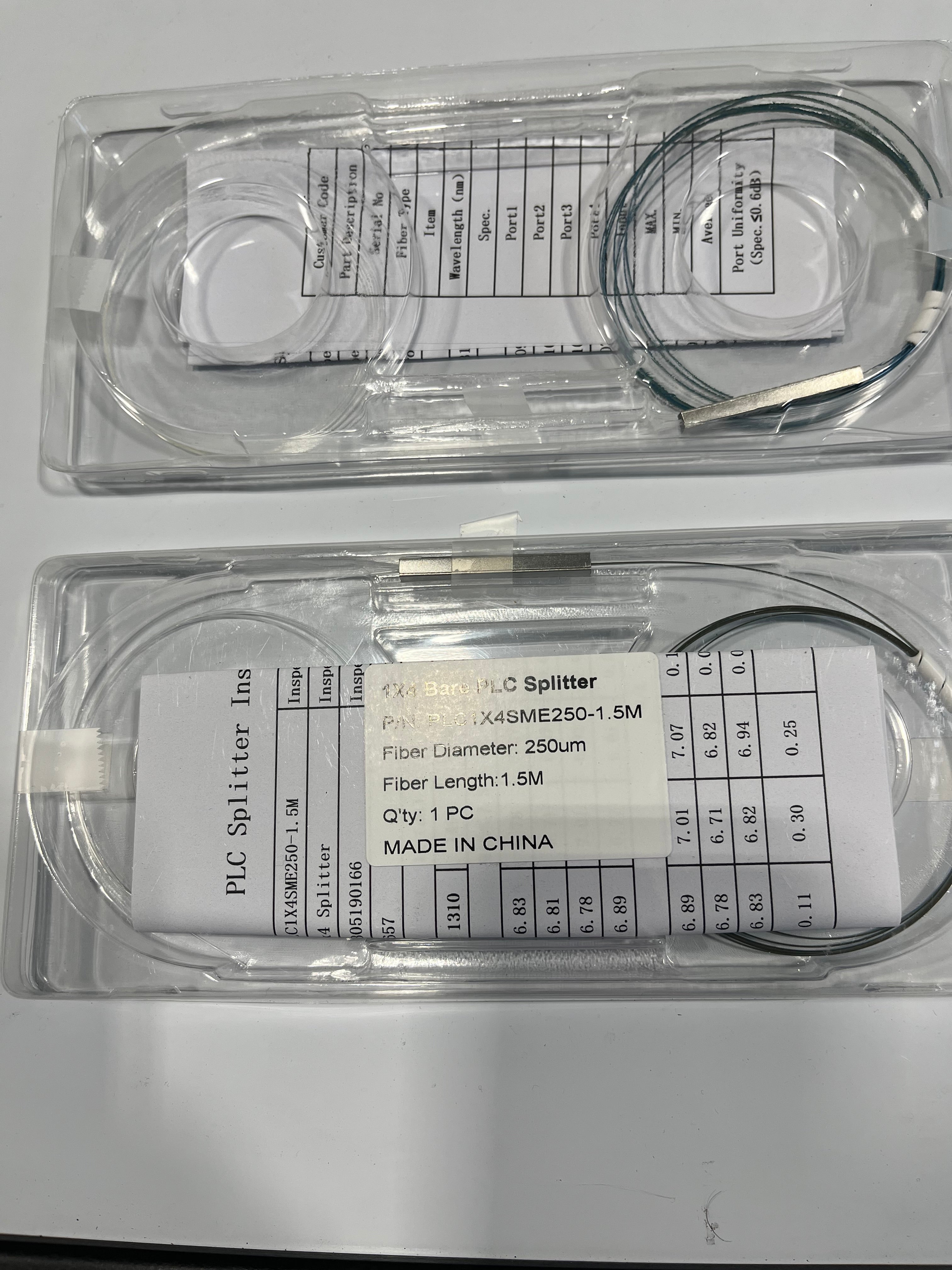 1x4 PLC Fiber Optic Splitter, 1.5 Meter, No Connectors - 1.5 Meter