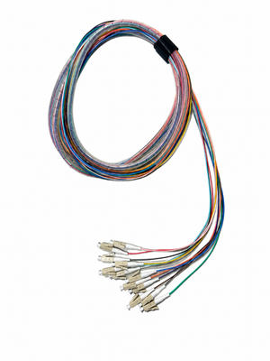 LC 3 Meter 12 Fiber 62.5/125 OM1 Multimode Tight Buffered Pigtails with No Jacket