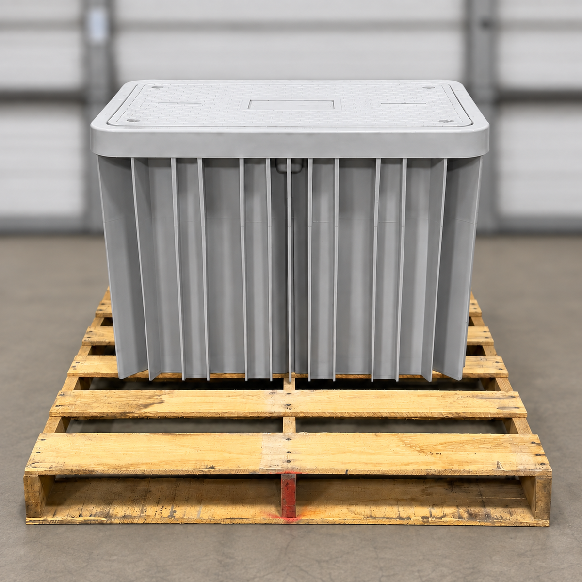 17x30x24 HDPE Utility Vault Tier 22 Gray Flush Mount Lid w/4 Locking Bolts
