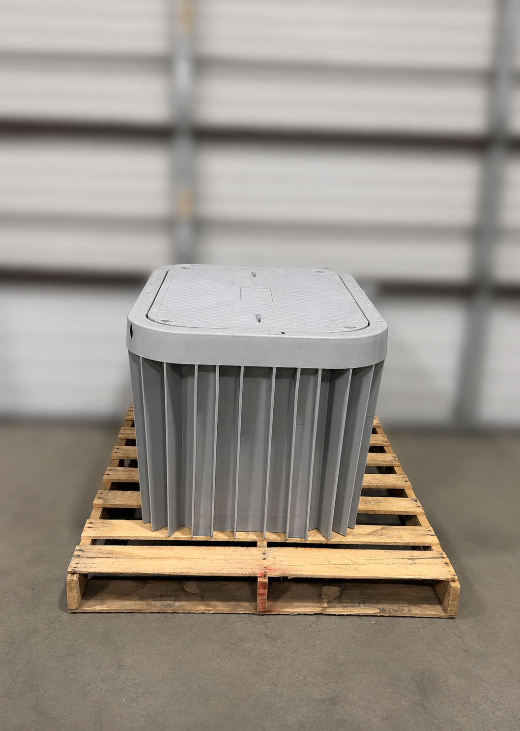 17x30x24 HDPE Utility Vault Tier 22 Gray Flush Mount Lid w/4 Locking Bolts