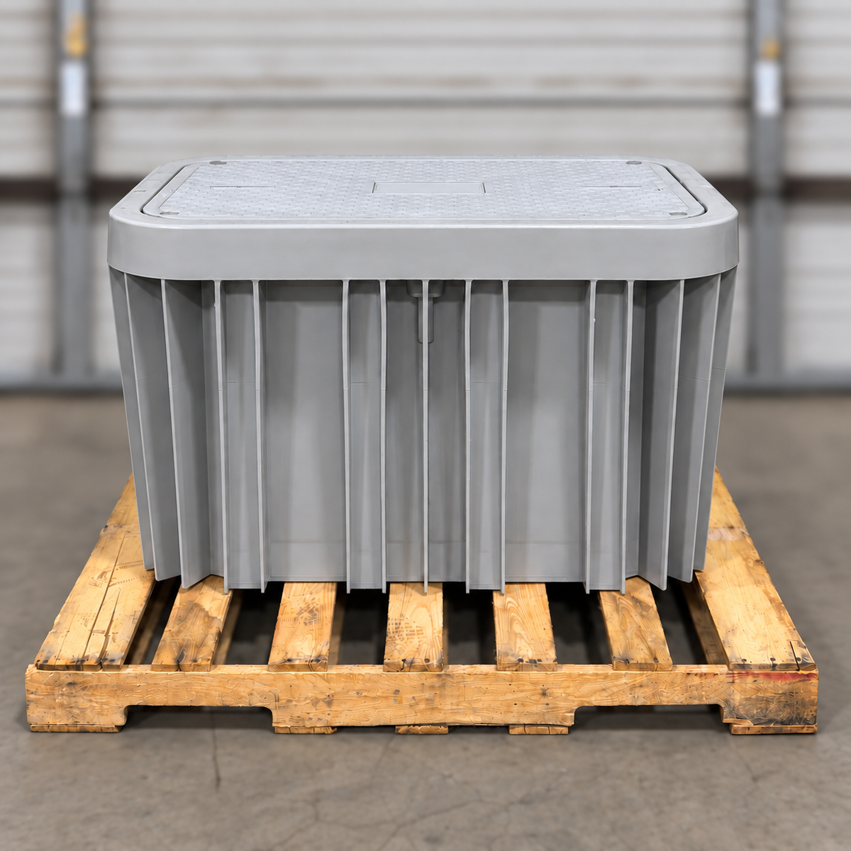 24x36x24 HDPE Utility Vault Tier 22 Gray Flush Mount Lid w/4 Locking Bolts