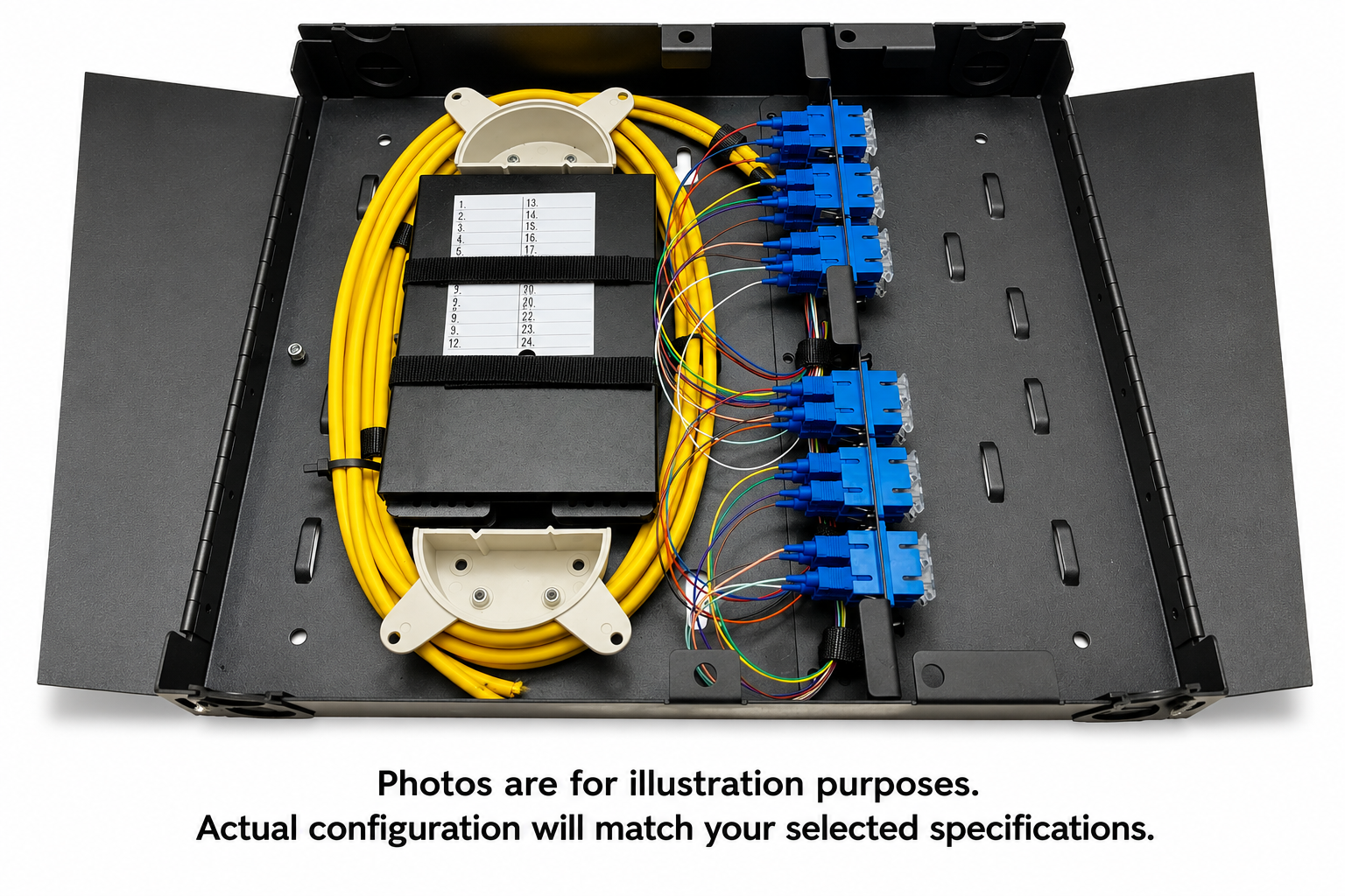 WM2 Wall Mount Fiber Enclosure Pre-Loaded with Pigtails and Splice Trays