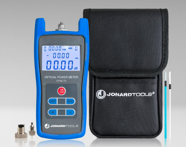 Fiber Optic Power Meter (-70 to +6 dBm) with FC/SC/LC Adapters