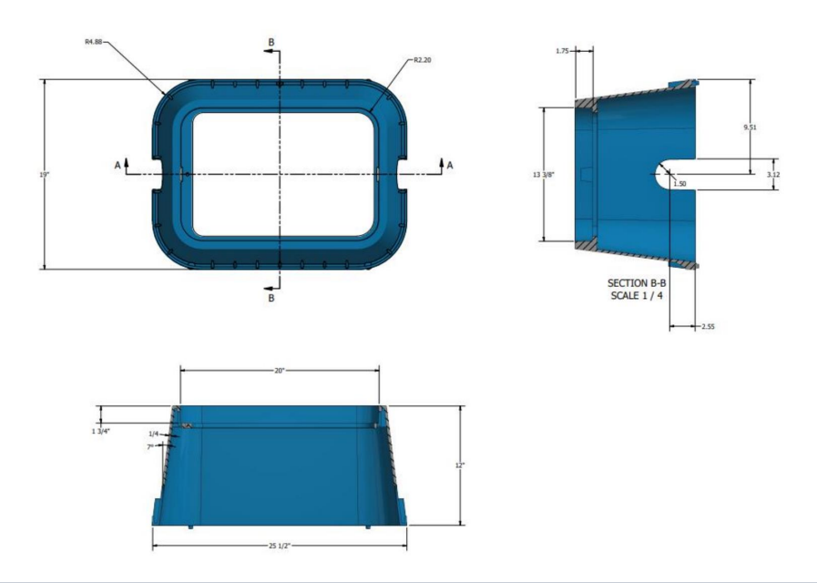 14X20X12 (lid dimensions) Plastic Pedestrian Non-Traffic Rated Handhole Vault