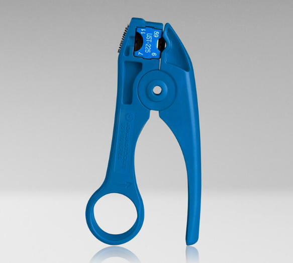 COAX Stripping Tool for RG59, RG6, RG7, RG11 Cables with Cable Stop