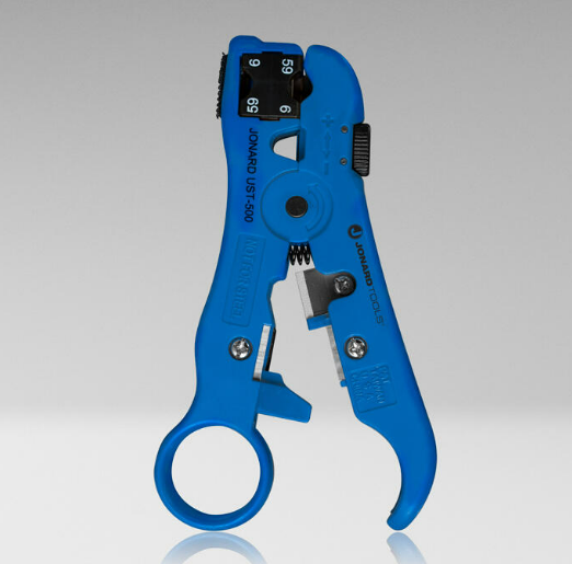 Universal Cable Stripping Tool with Cable Stop for COAX, Network, and Telephone Cables(RG59 and RG6 Double Sided)