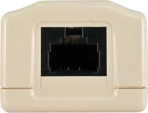 1-Port Surface Mount Box with CAT6 Jack, Universal “Biscuit”