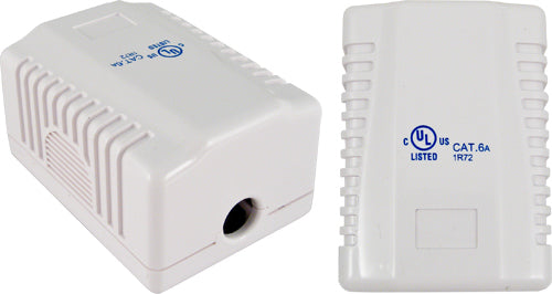 1-Port Surface Mount Box Shielded with CAT6A Jack “Biscuit”