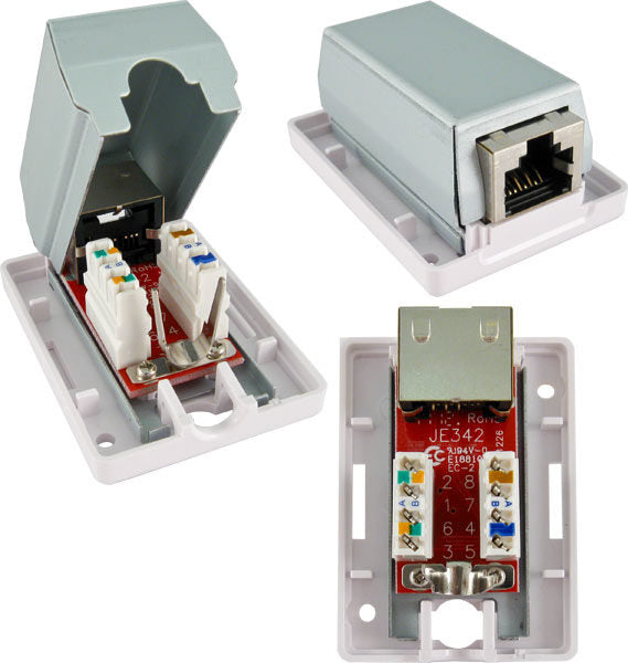 1-Port Surface Mount Box Shielded with CAT6A Jack “Biscuit” — Telecom ...