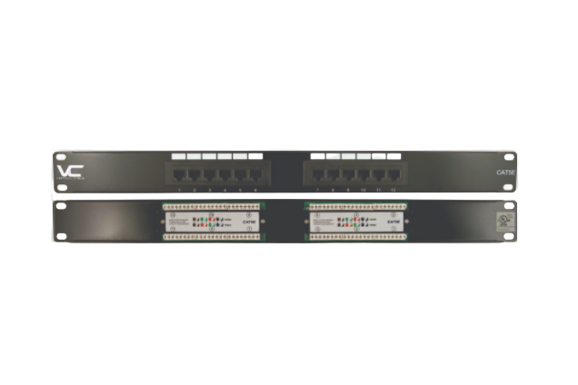 CAT5E 12 Port, 110 IDC Patch Panel, 1U Part of ETL-Verified Solution (041-371/12)