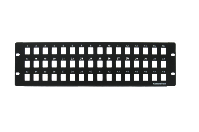 Blank Patch Panel, 48 Port, Black (043-384/48)