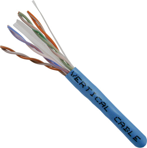 Category-6, 23AWG, UTP, 8C Solid Bare Copper, 550MHz, Riser Rated, PVC Jacket 1000ft. Blue