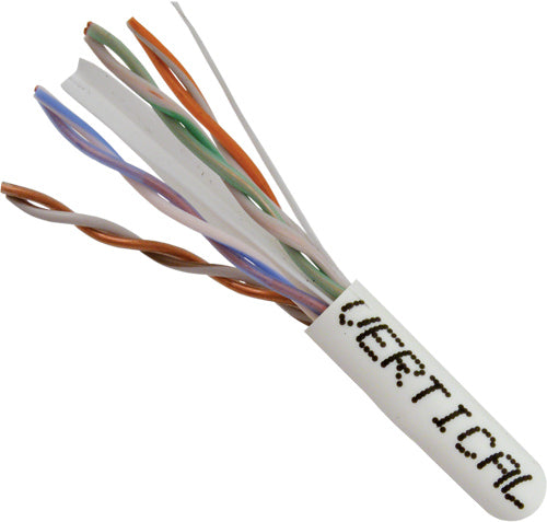 Category-6, 23AWG, UTP, 8C Solid Bare Copper, 550MHz, Riser Rated, PVC Jacket 1000ft. White