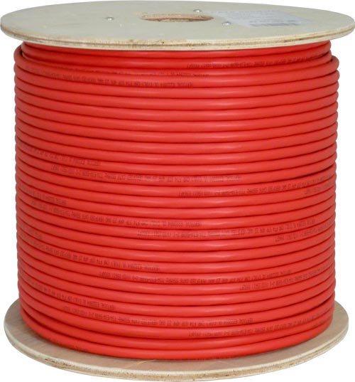 CAT6 Shielded (F/UTP), 23AWG Solid-Bare Copper, PVC Jacket, Red, 1000ft Spool