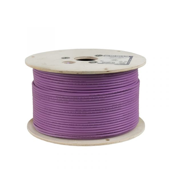 CAT6 Shielded (F/UTP), 23AWG Solid-Bare Copper, PVC Jacket, Purple, 1000ft Spool