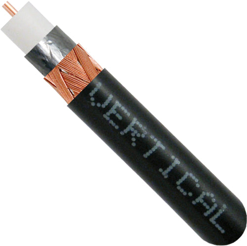 RG11 Plenum Rated, 14AWG Solid Bare Copper Conductor,  95% Tinned Copper Braid, PVDF Jacket