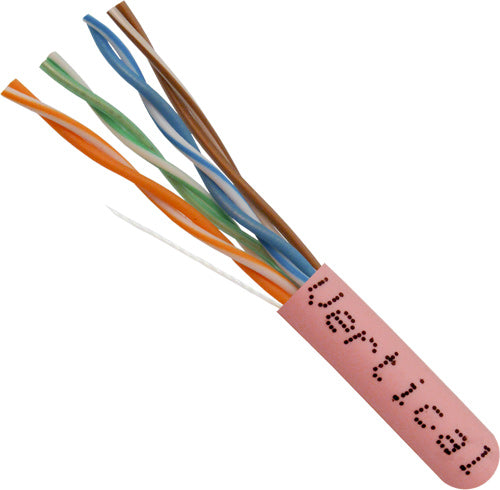 Category-6, 23AWG, UTP, 8C Solid Bare Copper, 550MHz, CMP Rated. Pink