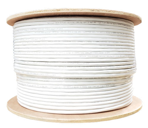 CAT6, Shielded (F/UTP), 23AWG, Plenum (CMP), White, 1000ft Spool, UL Listed