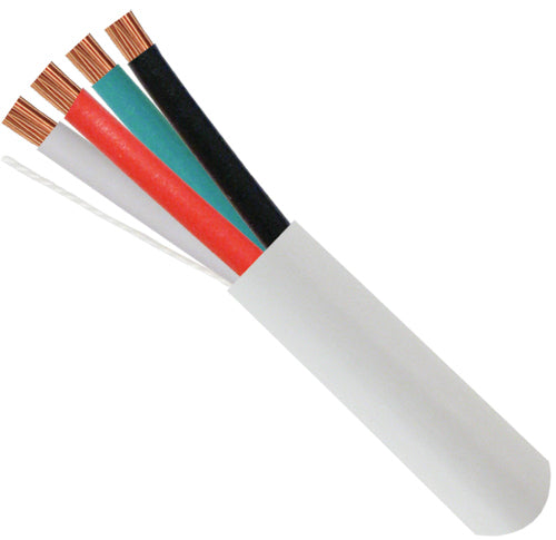 16/4 CL3P, CMP Plenum Rated, Unshielded, Stranded, Bare Copper Conductors, White, 1000ft, Pull Box Made in USA