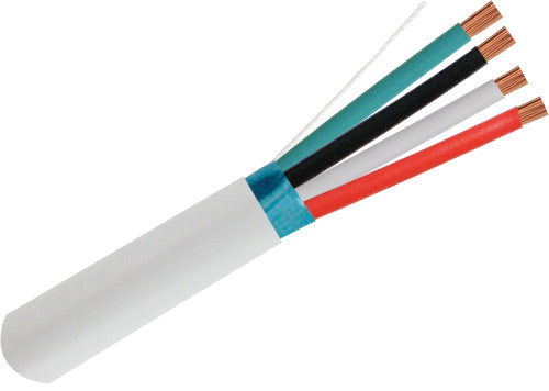 16/4 CL3P, CMP Plenum Rated, Shielded, Stranded, Bare Copper Conductors, White, 1000ft, Pull Box Made in USA