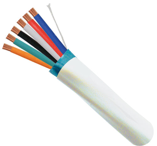18/6 CL3P, CMP Plenum Rated, Shielded, Stranded, Bare Copper Conductors, White, 1000ft, Spool Made in USA