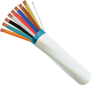 18/8 CL3P, CMP Plenum Rated, Shielded, Stranded, Bare Copper Conductors, White, 1000ft, Spool Made in USA