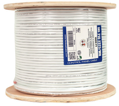 LIGHTING CONTROL CABLE Riser: 22/2(Shielded) Data + 16/2 Power, Stranded Bare Copper Conductors, White, 1000ft Spool