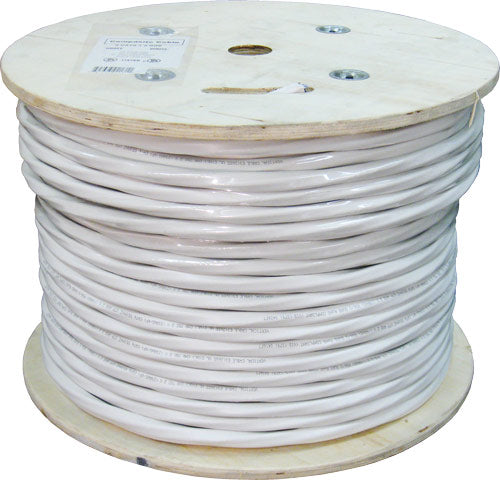 Bundled Cable, 1 x RG6U (CCS) Standard Shield with 1 x CAT5E, 350Mhz, 24AWG, UTP, Solid, PVC Jacket, 500ft Spool, White