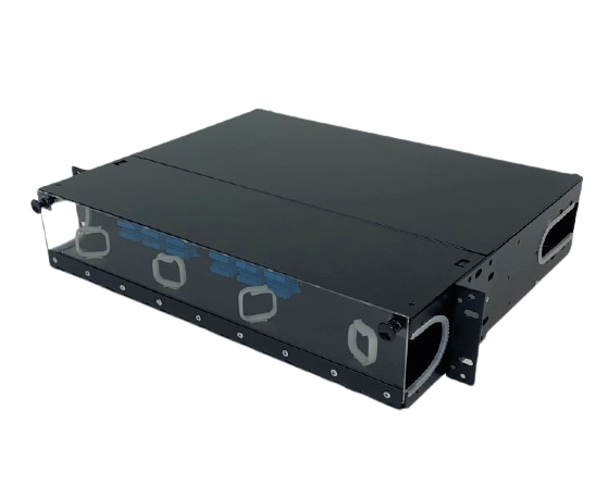 48 Port 2RU Rackmount Fiber Enclosure Pre-Loaded with Pigtails and Spl ...
