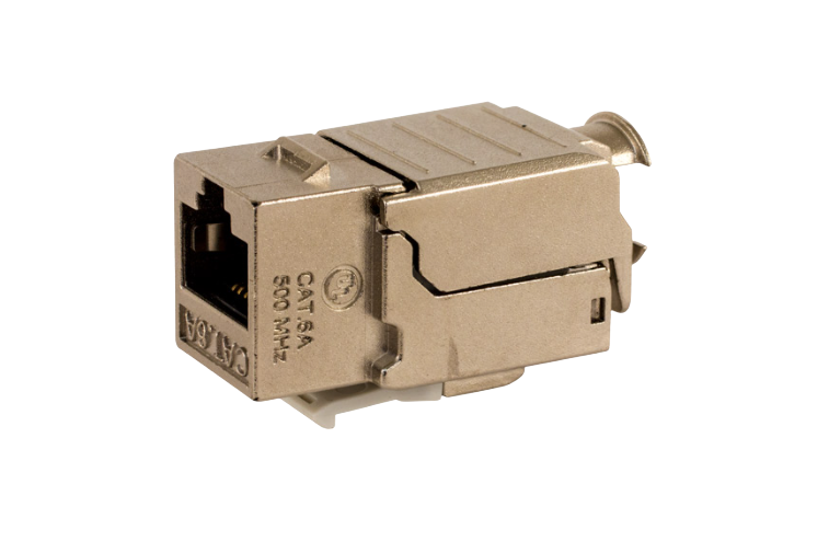 Keystone Conductor CAT6A Shielded Data Grade Keystone Jack 90° Degree 8×8 Conductors