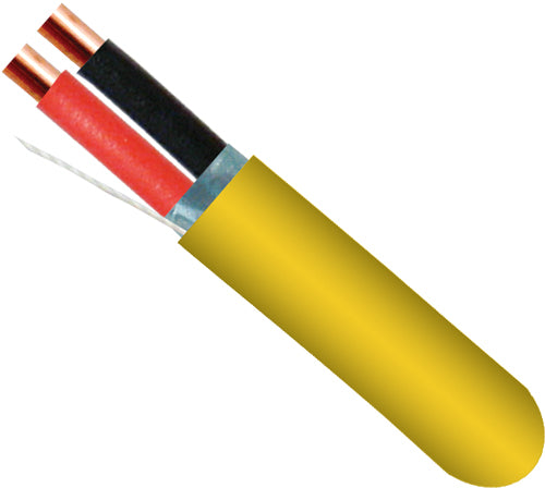 Fire Alarm Cable, 16/2, Solid, Shielded, FPLP (Plenum), 1000ft Spool, Yellow