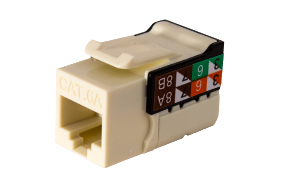 CAT6A Data Grade Keystone U-Jack, RJ45 90° 8×8 - 25 Pack