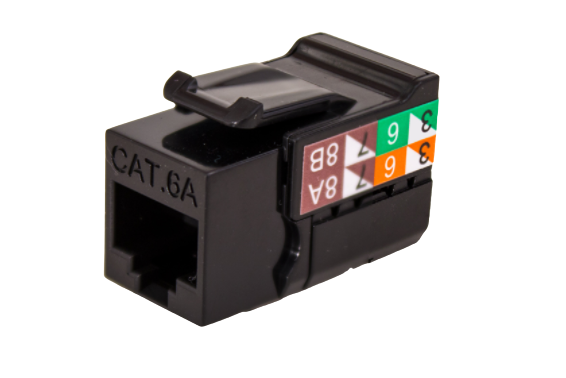 CAT6A Data Grade Keystone U-Jack, RJ45 90° 8×8