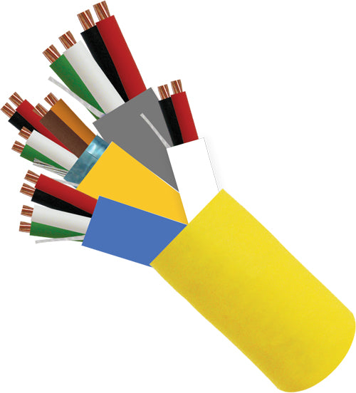 ACCESS CONTROL CABLE Plenum: 22AWG/3Pair Shielded + 18AWG/4Conductor + 22AWG/4Conductor + 22AWG/2Conductor, Stranded Bare Copper Conductors, Yellow, 500ft Spool – MADE IN THE USA