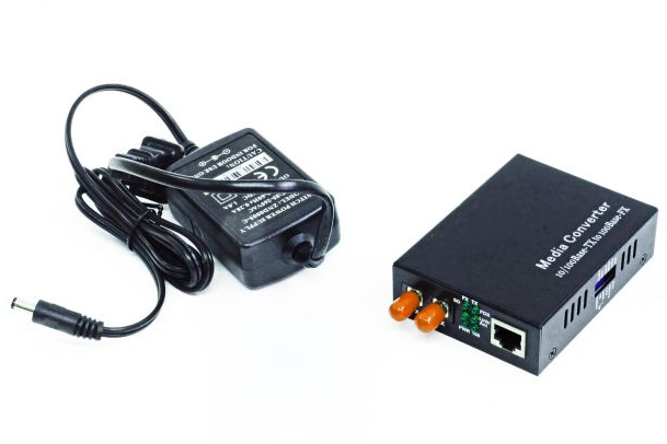 10/100 Media Converter ST/SM, 20km Dual Fiber