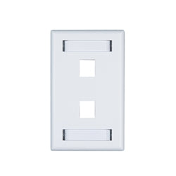 2-Port Keystone Single Gang Faceplate w/ Labels (QTY. 500) - $1.00/unit